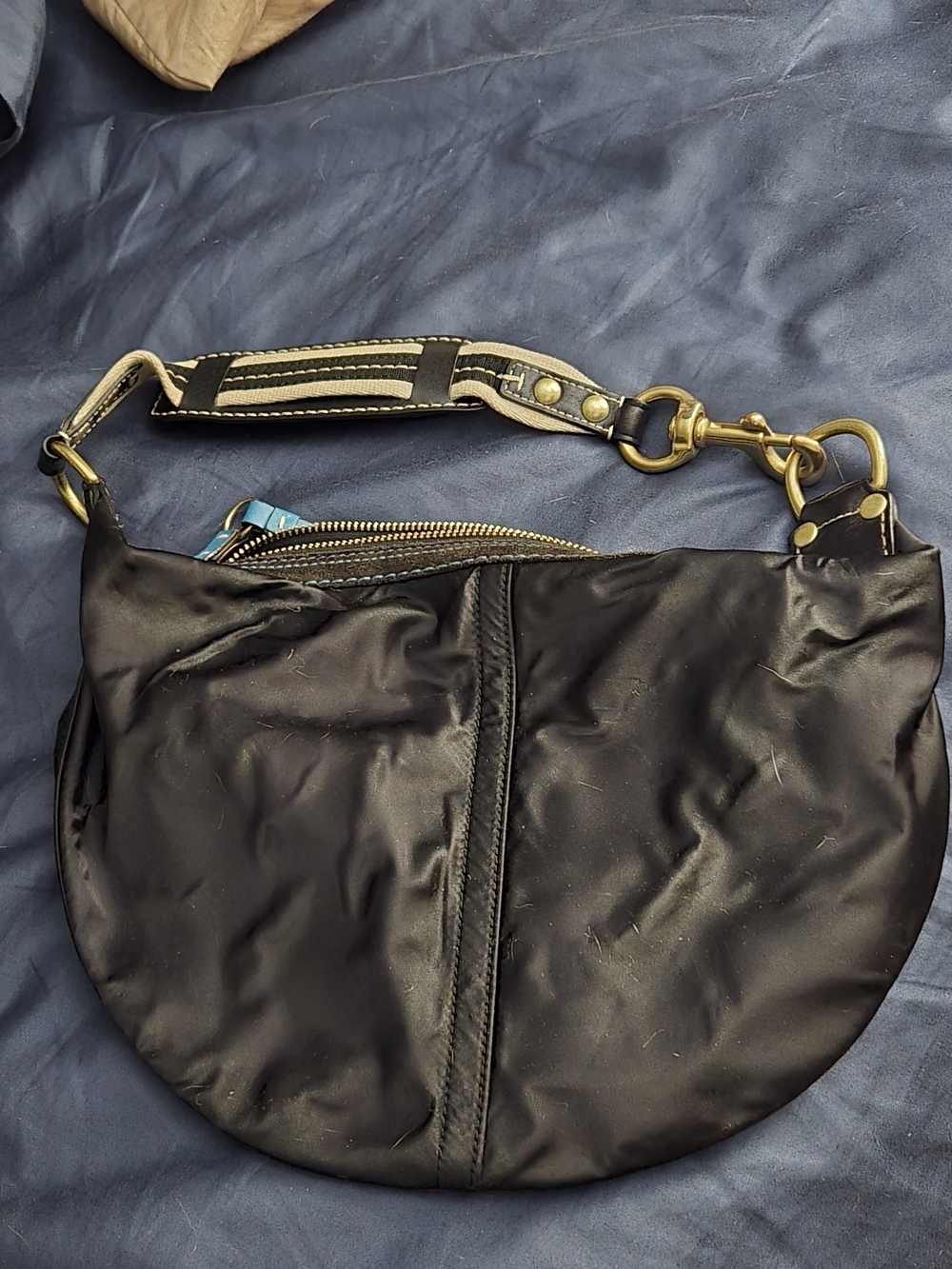 Coach Turquoise Leather Wristlet with Gold-Tone Zip